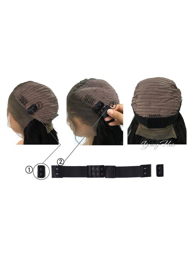 Young Hair Wig Accessories Adjustable Elastic Band for Wigs Making Wig DIY (Black Color, 3 Sets)