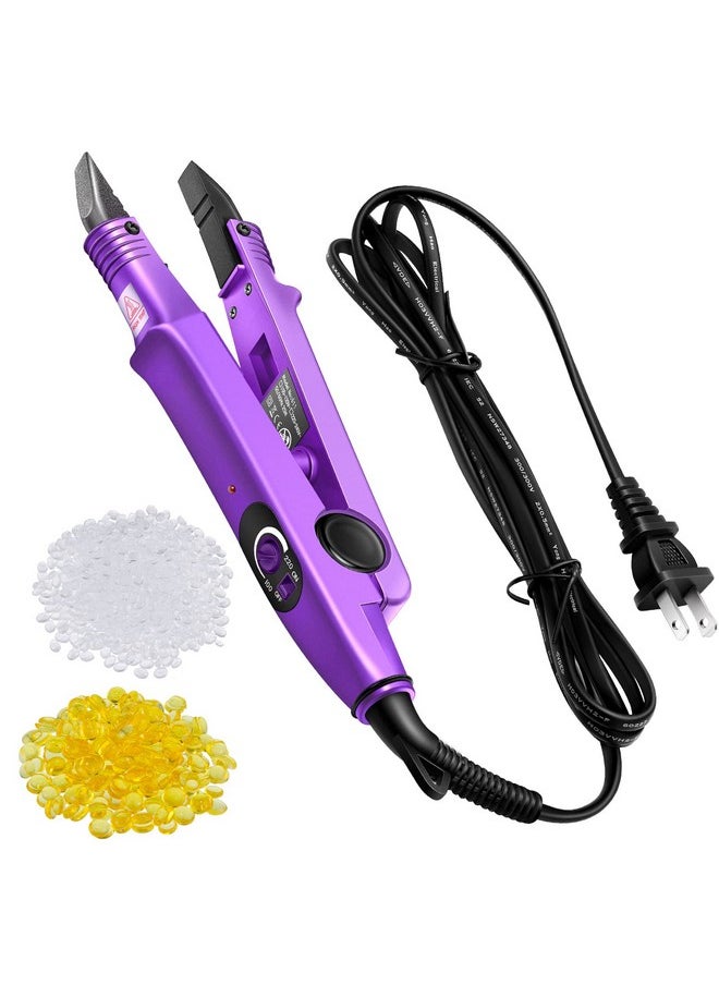 Lothee Fusion Hair Extensions Tool with Keratin Glue Granule Beads, US Plug, B Head (Purple)