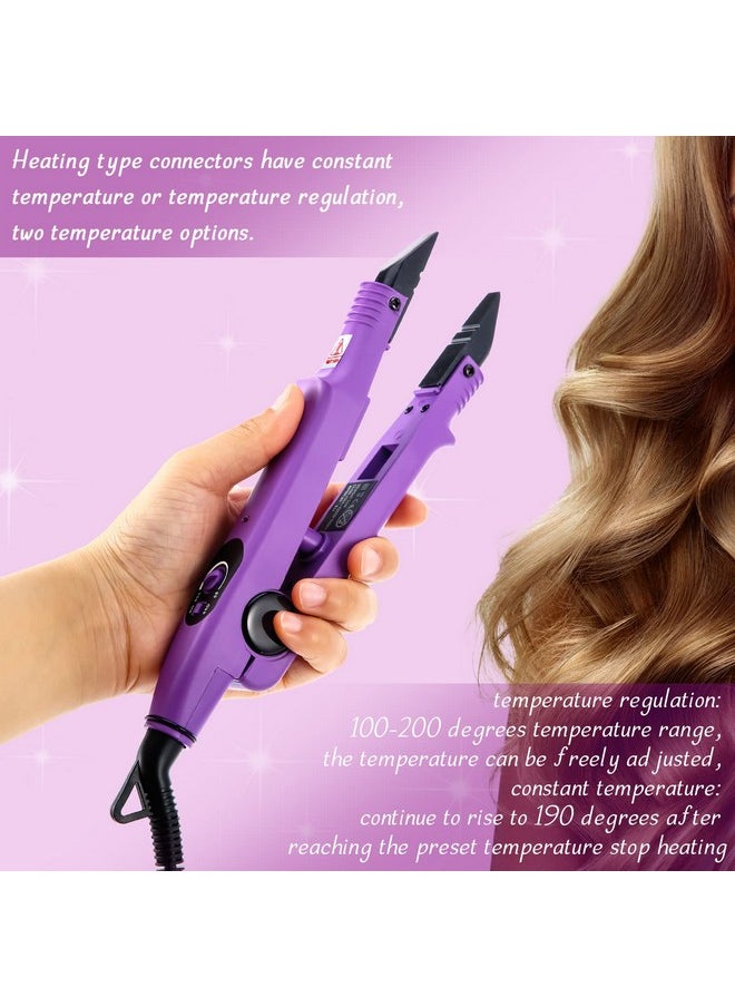 Lothee Fusion Hair Extensions Tool with Keratin Glue Granule Beads, US Plug, B Head (Purple)