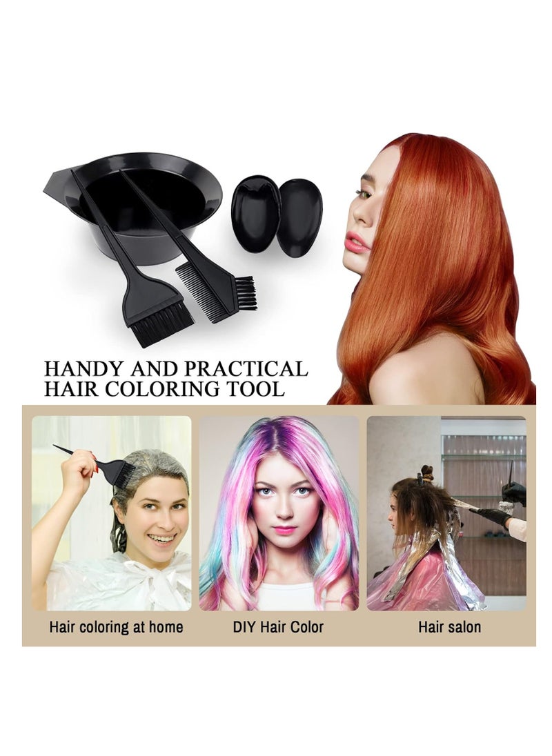 1st Choice Hair Dye Color Brush and Bowl Set, Hair Color Brush Mixing Bowl Kit Tint Comb for Hair Tint Dying Coloring Applicator(2 brushes+mix bowl+earmuffs+ 2 clips)