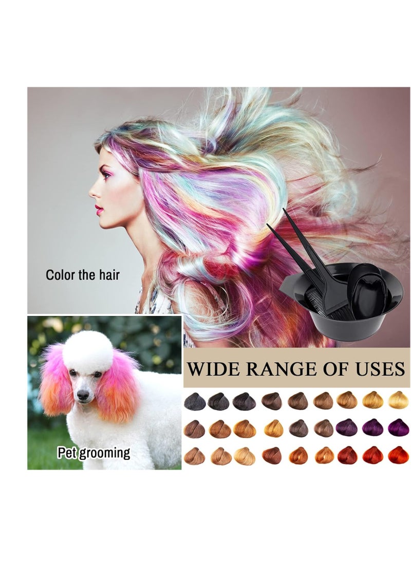 1st Choice Hair Dye Color Brush and Bowl Set, Hair Color Brush Mixing Bowl Kit Tint Comb for Hair Tint Dying Coloring Applicator(2 brushes+mix bowl+earmuffs+ 2 clips)