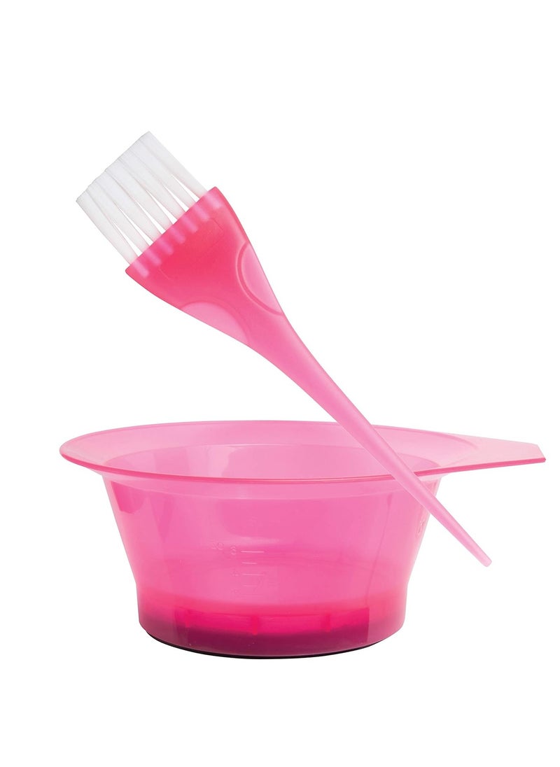 Diane Tint Bowl with Brush Set, Translucent Pink