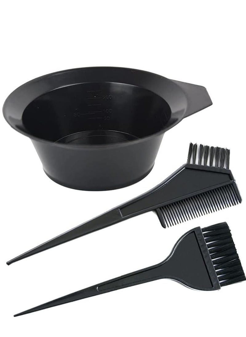 YANTAISIYU 3 Pcs Salon Hair Dyeing Kit Tools Hair Color Mixing Bowl Tinting Brush and Angled Comb for Hair Coloring