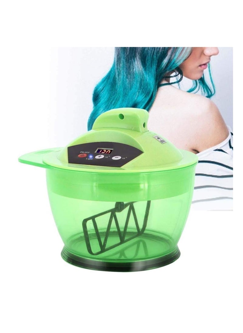 Electric Hair Color Mixer, Hair Color Mixing Bowl Automatic Mixer Dyestuff Blender for Hairs Color Mixing DIY Tools Salon Hair Coloring Bowl with LCD Time Display USB Rechargeable(Green)