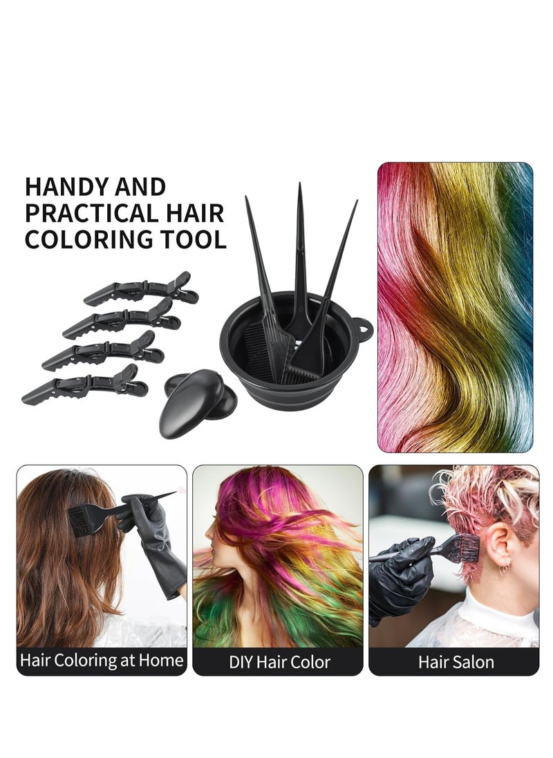 19 Pieces Hair Coloring Kit Professional Hair Dye Bowl and Brush Set Reusable Hair Bleaching Kit Tinting Bowl/Dye Brush/Ear Cover/Clips/Gloves/Mixing Spoon/Disposable Cap/Cape