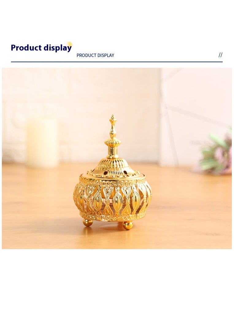 Arabian Iense Burner Golden Iron Iense Holder Oud Censer Frankiense Resin Burner Censer Housewarming, Party, Birthday Delicate Gift