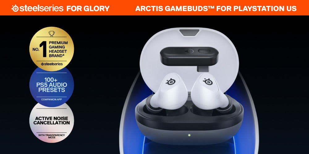 Arctis GameBuds True Wireless Noise Cancelling Gaming Earbuds for PS5, PS4, PC, Switch - White