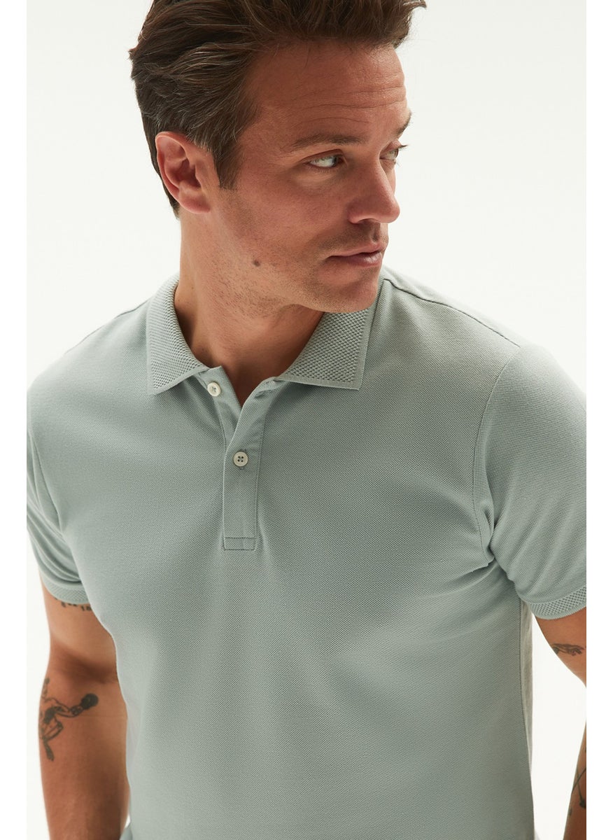 Honeycomb Collar Cotton Polo Collar T-Shirt