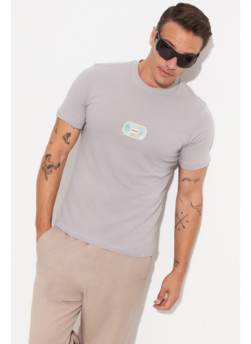 Men's Regular Fit Printed Crew Neck T-Shirt