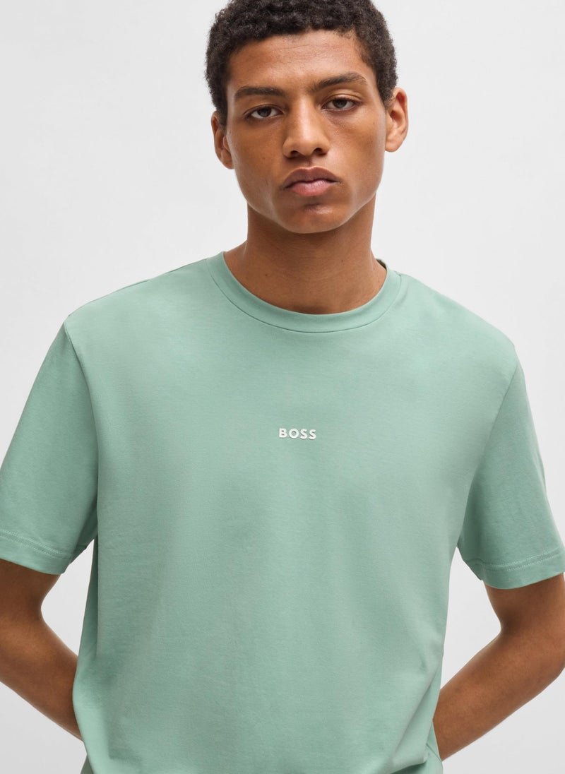 Relaxed-fit T-shirt in stretch cotton with logo print