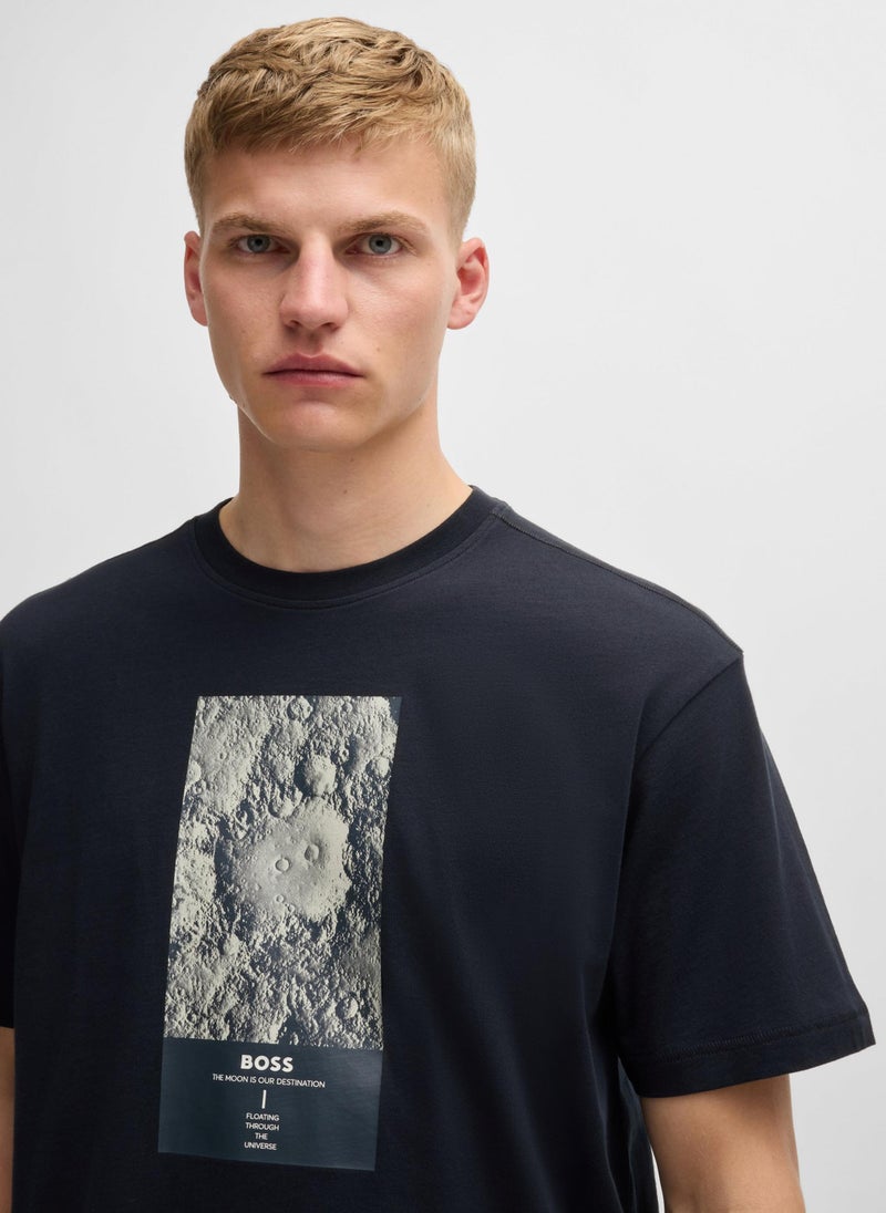 Cotton-jersey relaxed-fit T-shirt with seasonal graphic