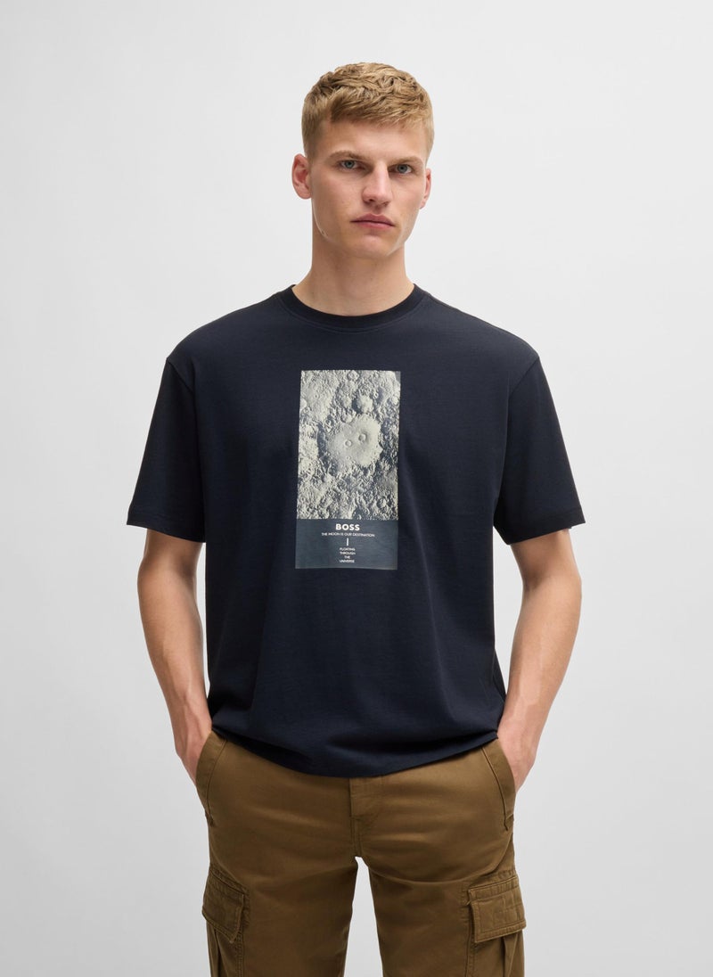 Cotton-jersey relaxed-fit T-shirt with seasonal graphic