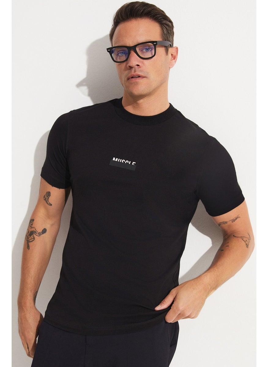 Men's Regular Fit Printed Crew Neck T-Shirt