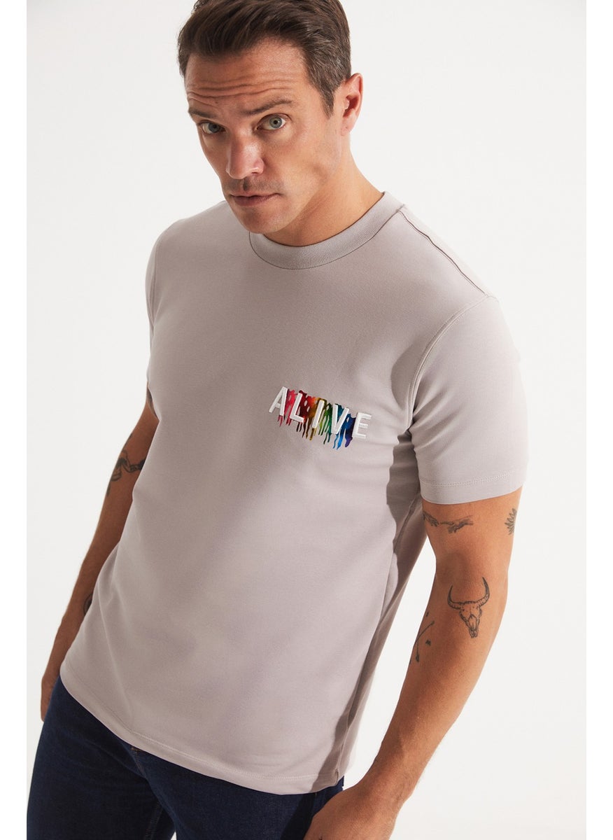 Men's Regular Fit Printed Crew Neck T-Shirt