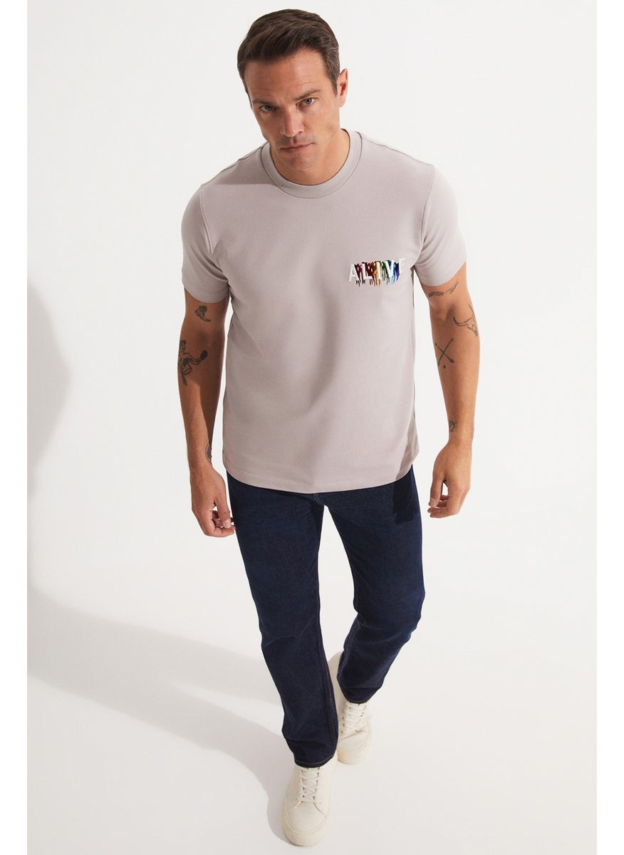 Men's Regular Fit Printed Crew Neck T-Shirt