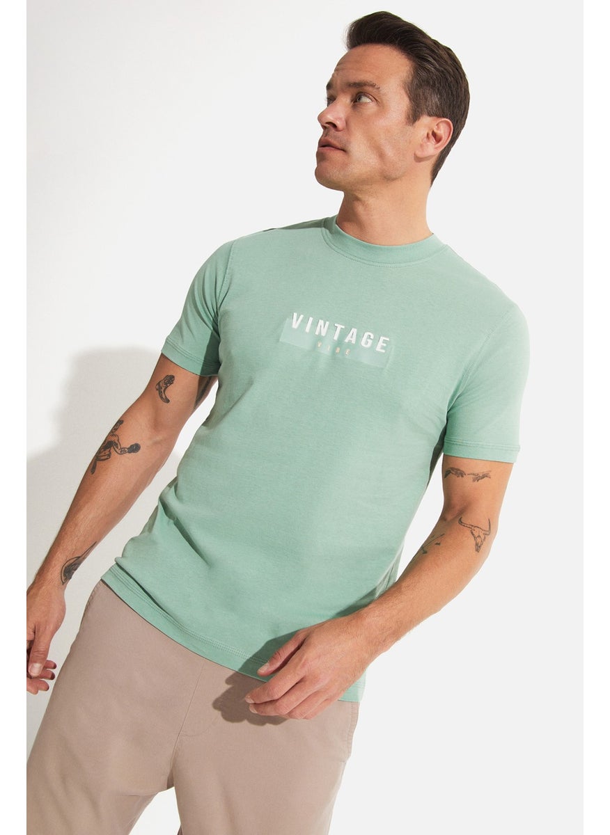 Men's Regular Fit Printed Crew Neck T-Shirt