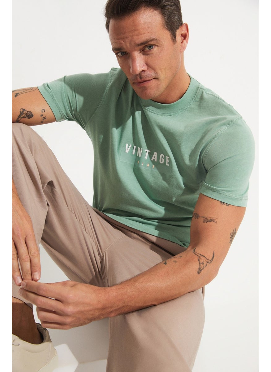 Men's Regular Fit Printed Crew Neck T-Shirt