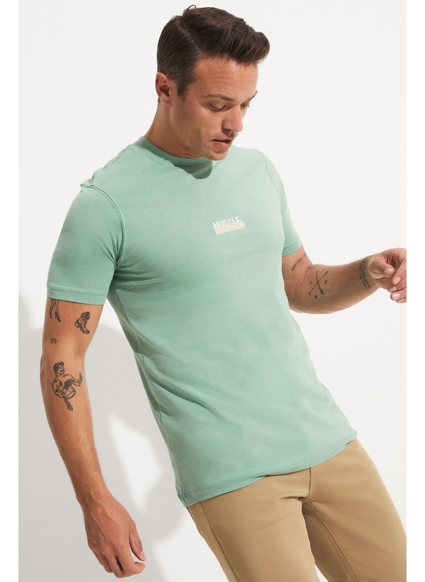 Men's Regular Fit Printed Crew Neck T-Shirt