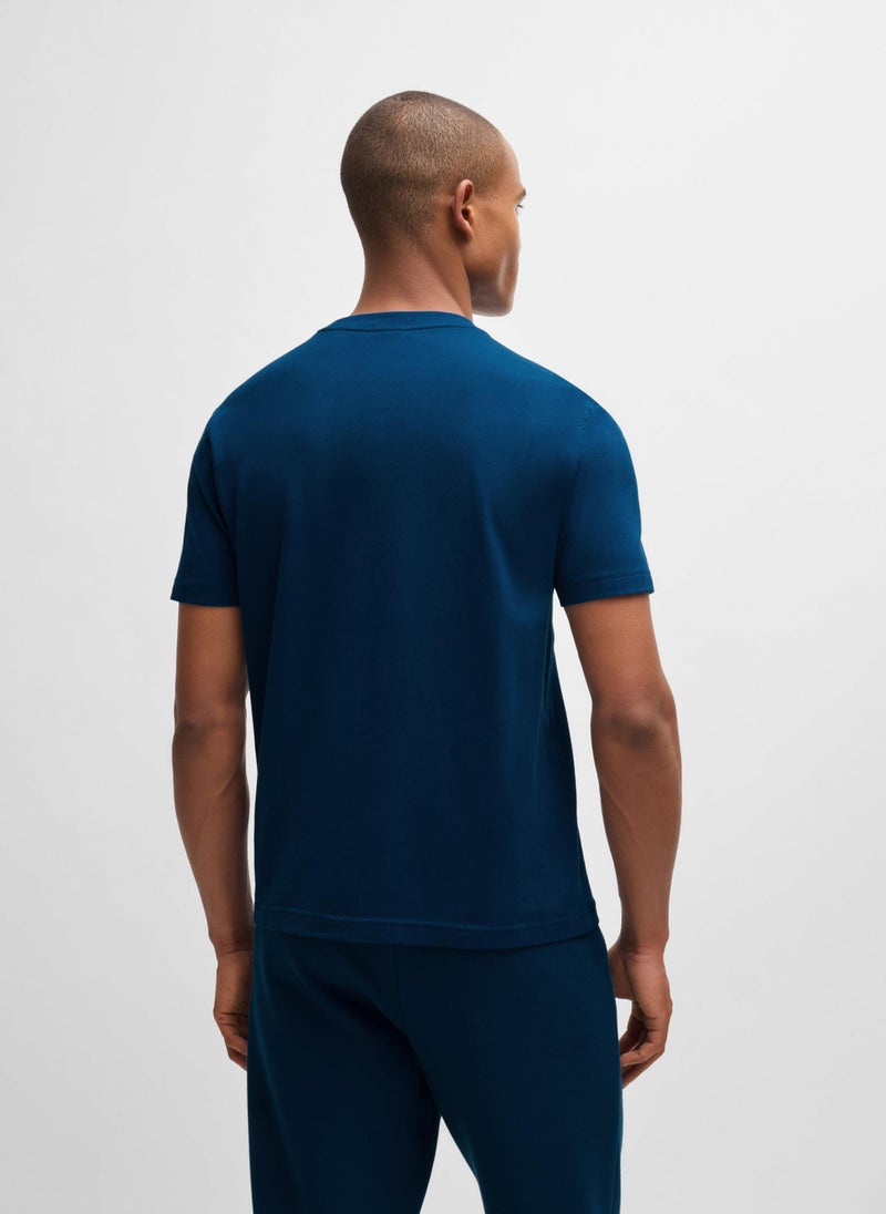 Stretch-cotton regular-fit T-shirt with contrast logo