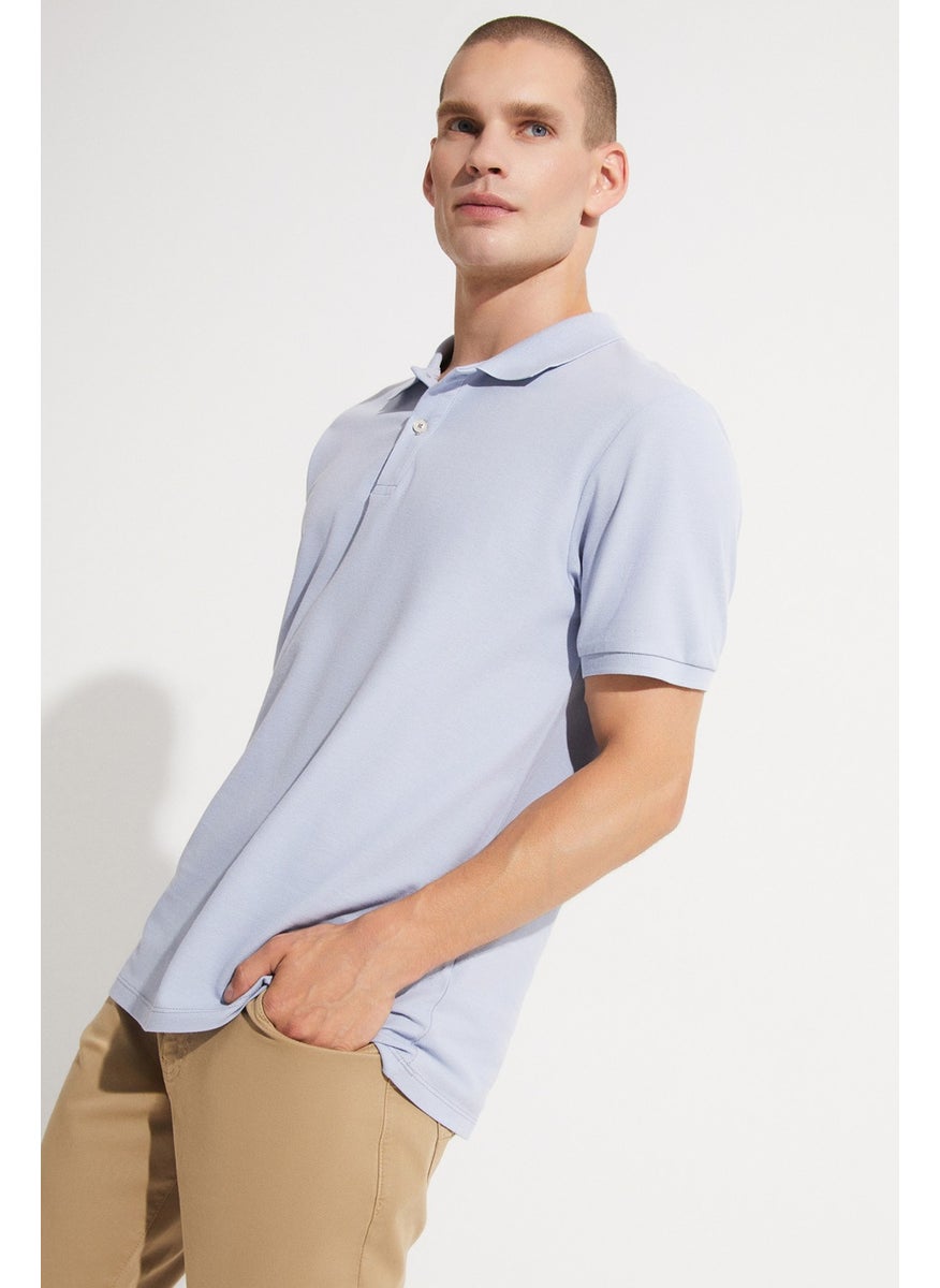 Men's Regular Fit Cotton Basic Polo Neck T-Shirt