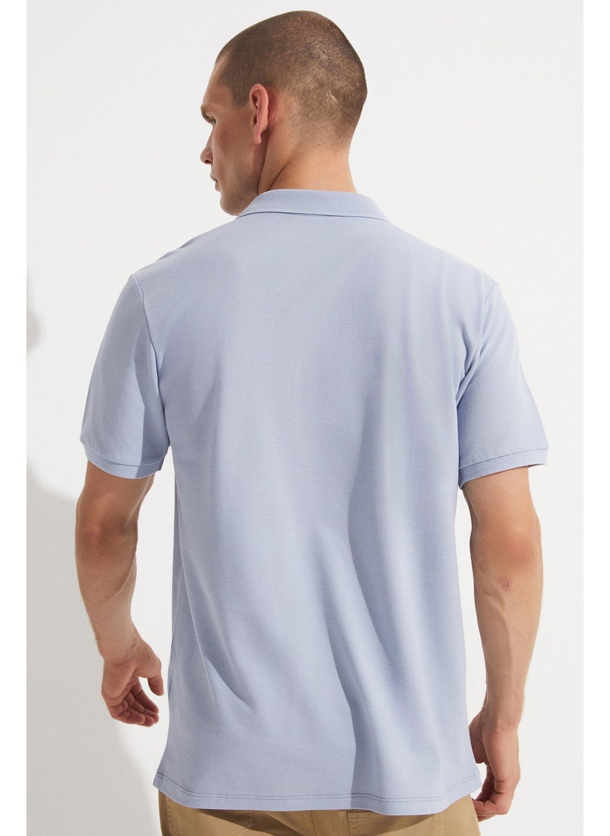 Men's Regular Fit Cotton Basic Polo Neck T-Shirt