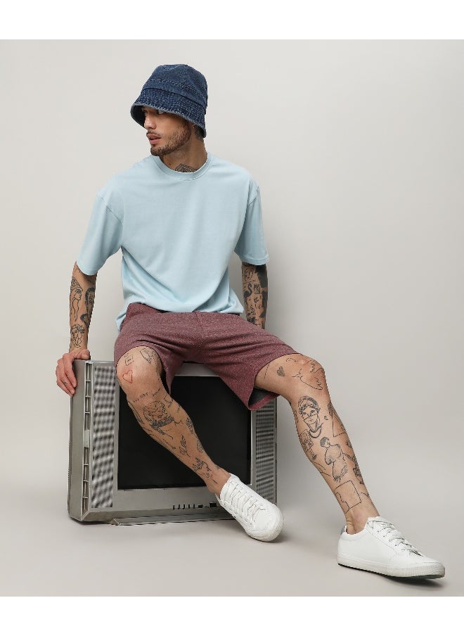 Men's Powder Blue Oversized Basic T-Shirt