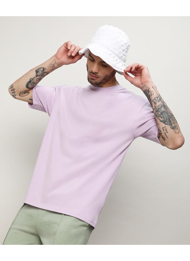 Men's Pastel Lilac Oversized Basic T-Shirt