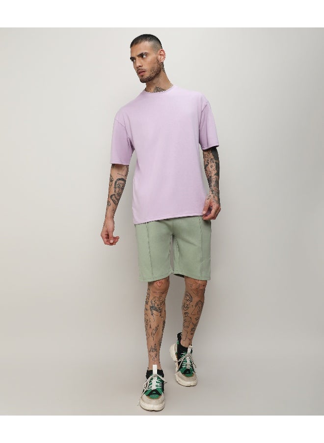 Men's Pastel Lilac Oversized Basic T-Shirt