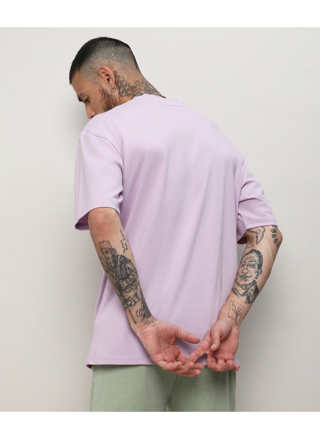 Men's Pastel Lilac Oversized Basic T-Shirt