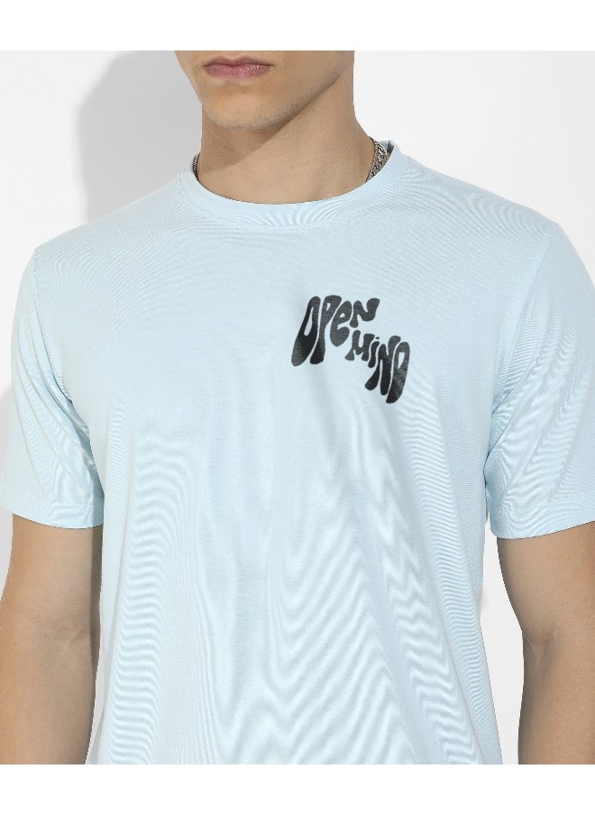 Men's Icy Blue Basic Regular Fit T-Shirt