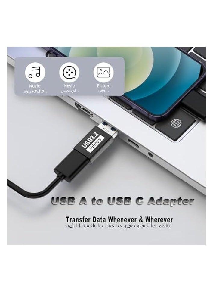 3.2 USB C to USB Adapter,USB C Female to A Male,Type C Charger Plug Power Converter for MacBook Pro, iPad Pro/Air, iPhone 15 14 Pro Max, AirPods, Car, Galaxy S24 S23…