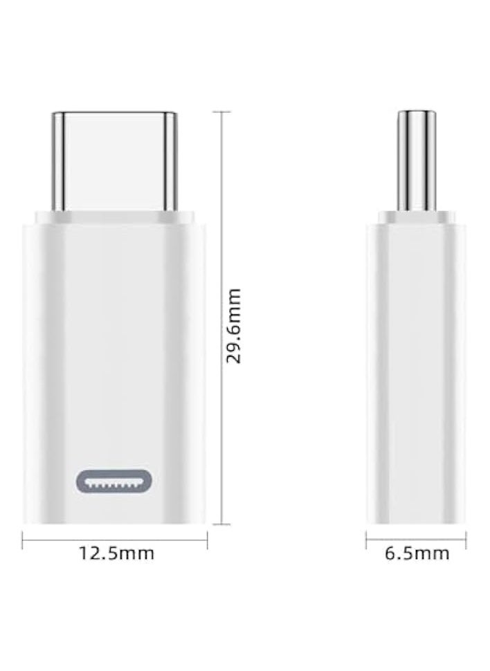 2 Pack USB-C Male to Lightning Female Adapter, USB Type C to Lightning Connector for iPhone 15/15 Plus/15 Pro/15 Pro Max, iPad Air, Support PD Fast Charging and Data Transfer (White)