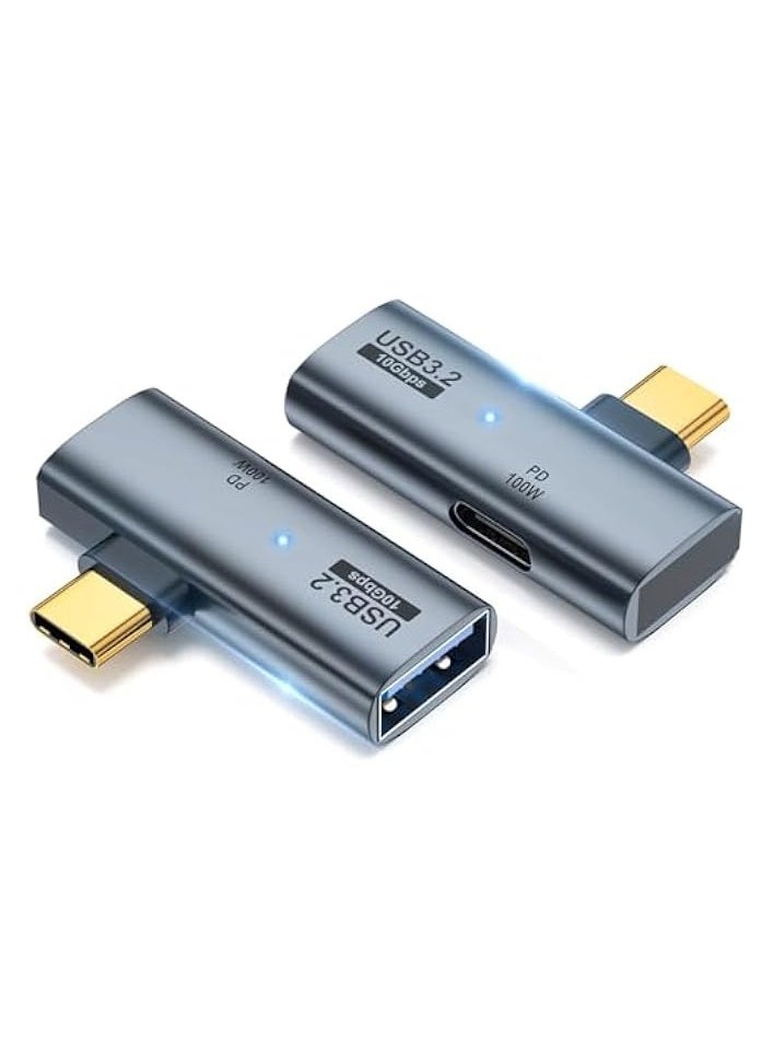 USB C to USB 3.2 Adapter, 2 Pack 2-in-1 with 100W Type C Charging Port, OTG Converter for Meta Quest 2, Rog Ally, Steam Deck, for iPhone 15 Series, iPad, MacBook and More