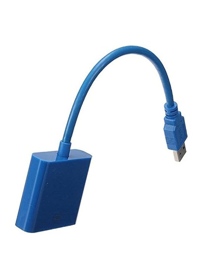 USB 3.0 to VGA Multi-display video converter External Cable Adapter for Windows 7/8 Blue