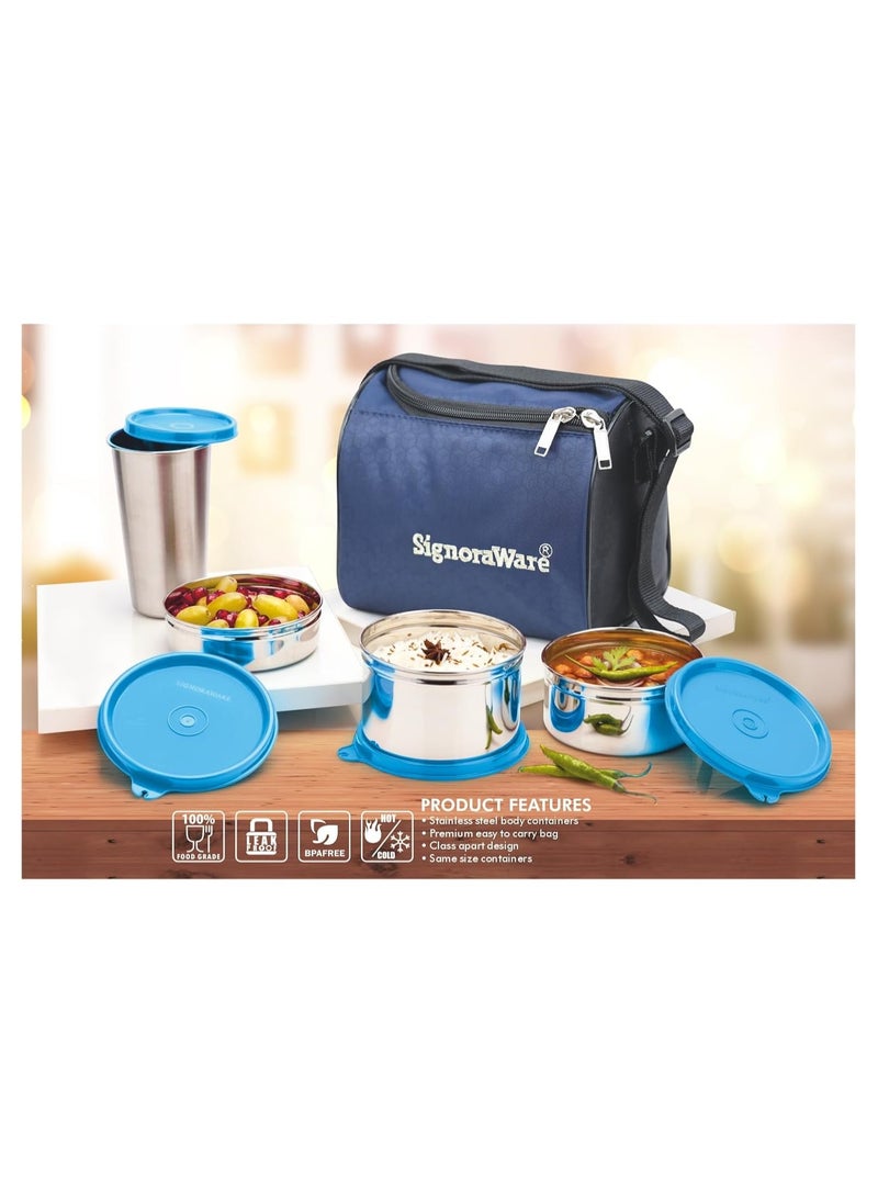 SIGNORA WARE best stainless-steel lunch box set four with bag