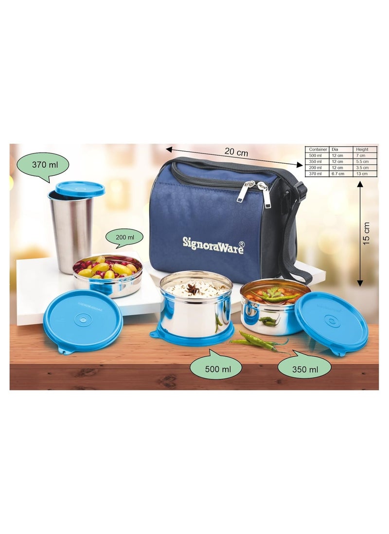 SIGNORA WARE best stainless-steel lunch box set four with bag