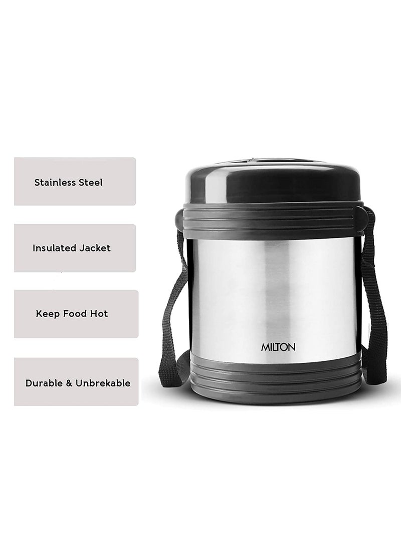 Milton legend deluxe three stainless steel containers with steam vent 200 ml each, hot and cold leak-proof insulated lunch box