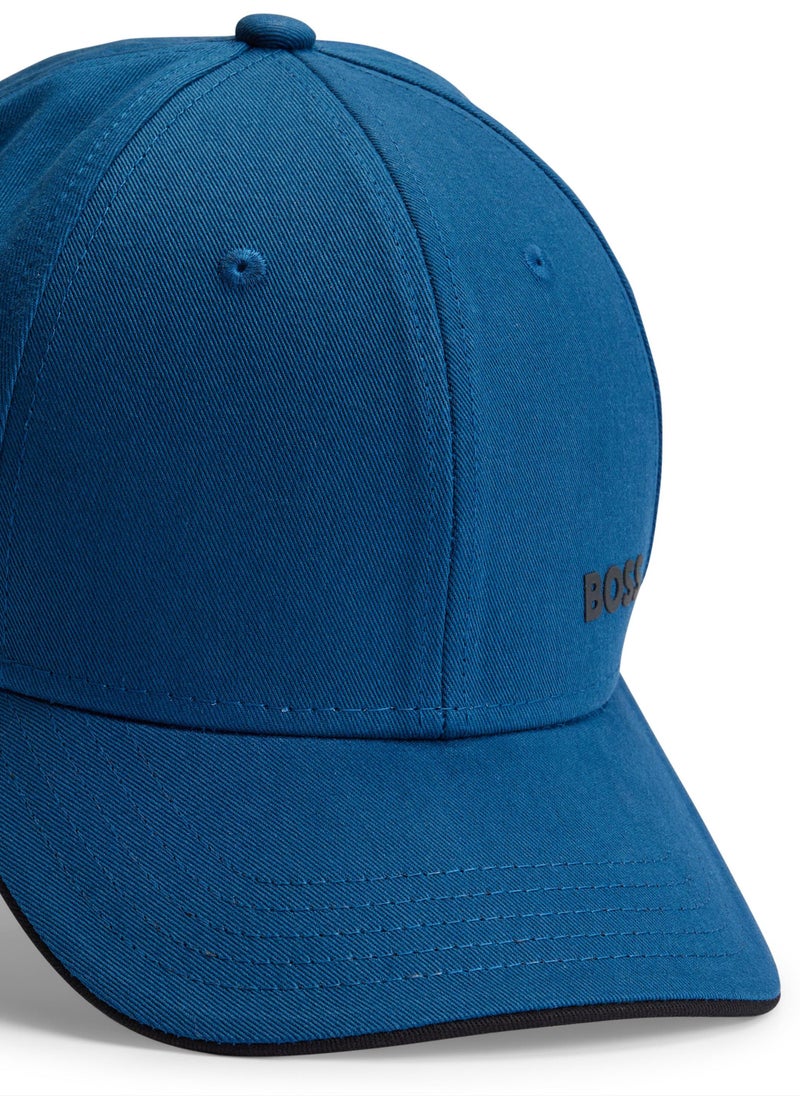 Logo-print cap in cotton twill