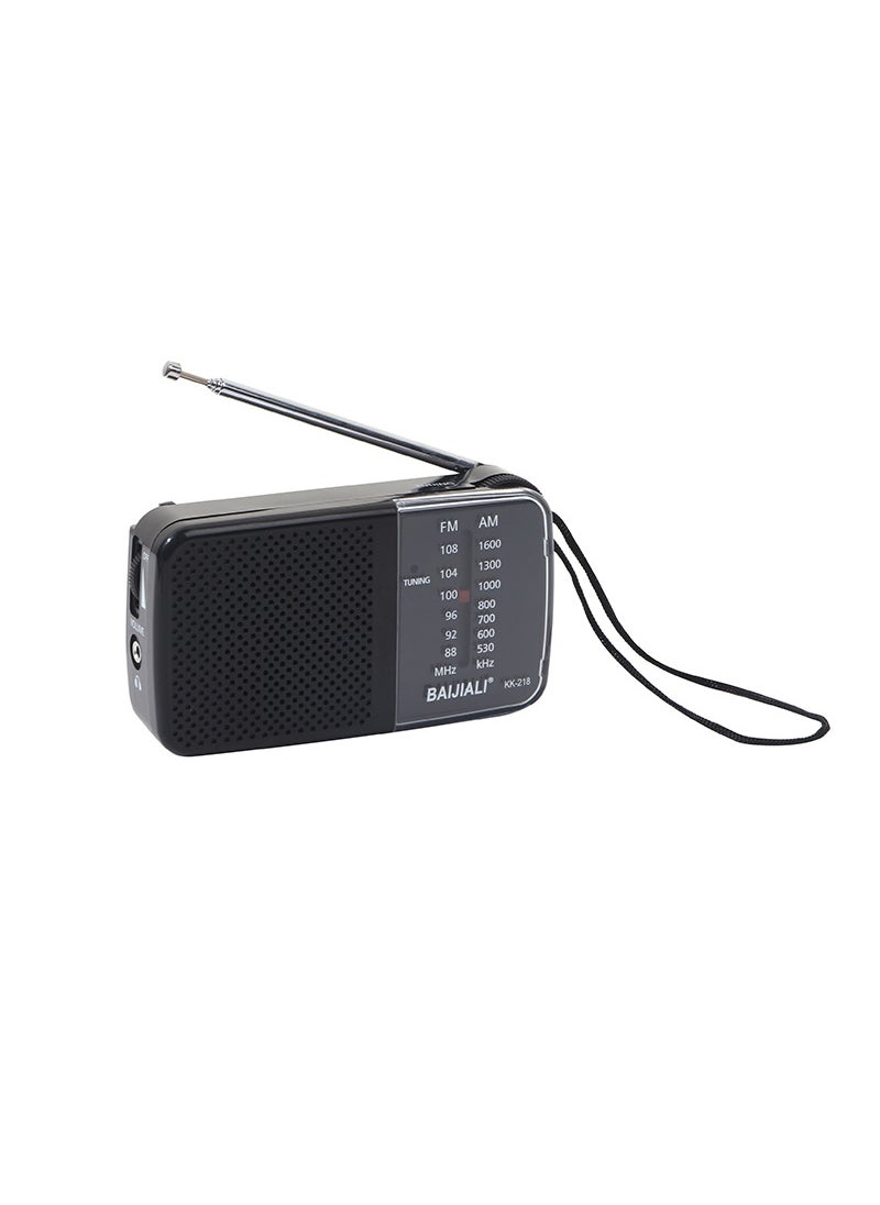 Portable Retro Multi-Band Radio ReceiverBlack Black