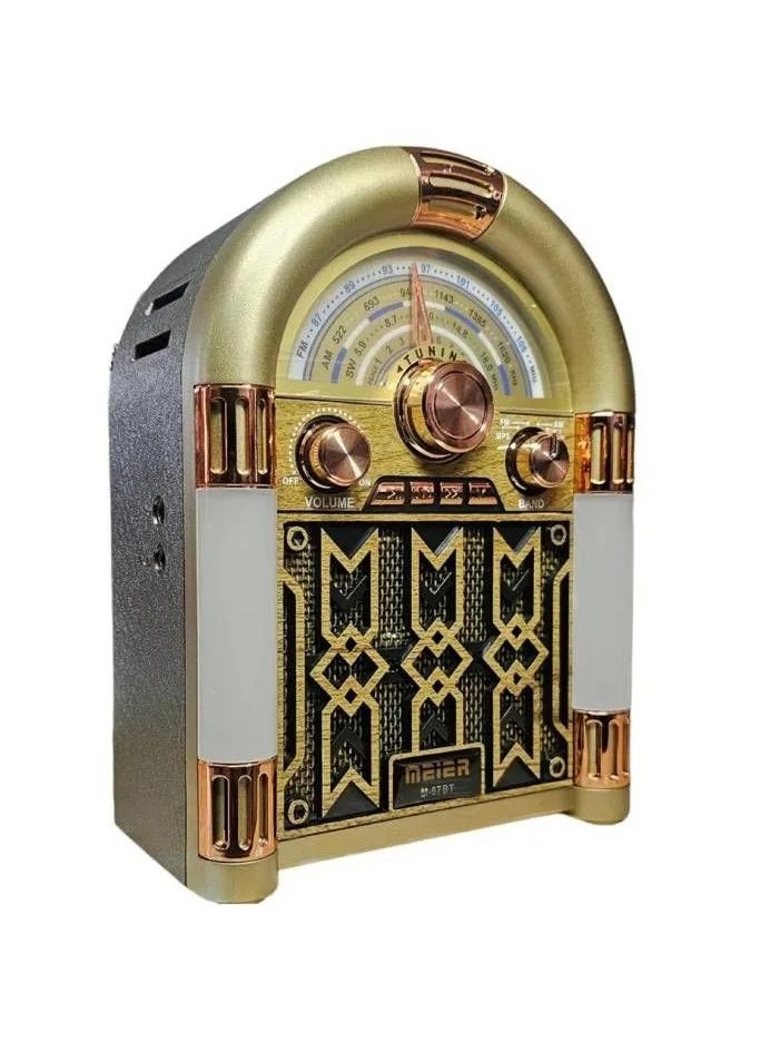 Portable Antique Radio Nostalgic Wooden Retro FM Radio With AM | FM | SW Band Frequency, USB | SD | TF Card Slot, AUX and Bluetooth Modern Feature Vintage Radio