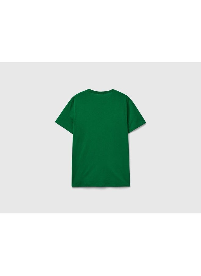 T-Shirt In Organic Cotton With Logo Print