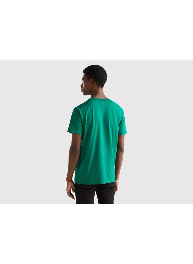 T-Shirt In Organic Cotton With Logo Print