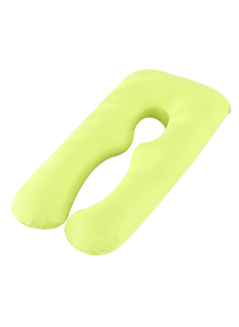 Cotton Multi-Functional U-Shaped Pregnancy Pillow Light Green-Cotton Twill