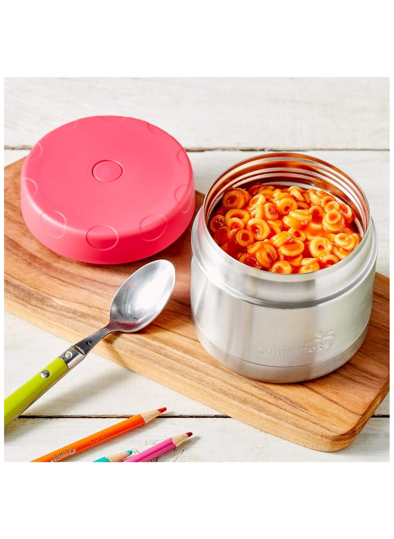 Stainless Steel Thermal Food Jar Insulated Container With Vented Lid  350ML,Pink