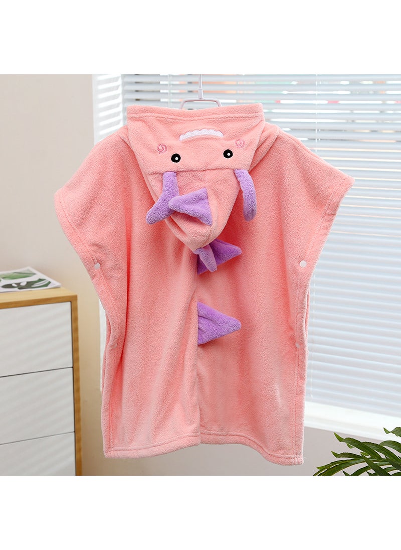 Wholesale New Small Dinosaur Wearable Children's Bath Towel Cute Soft Absorbent Baby Bath Bathrobe Hooded Cape