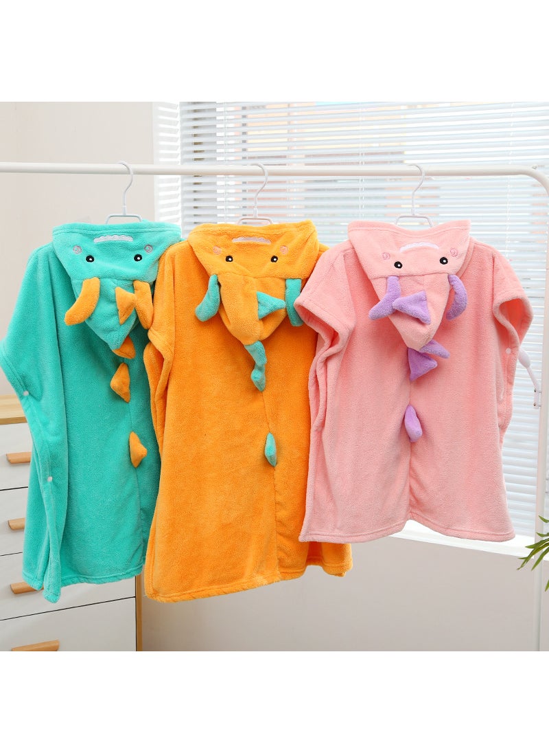 Wholesale New Small Dinosaur Wearable Children's Bath Towel Cute Soft Absorbent Baby Bath Bathrobe Hooded Cape