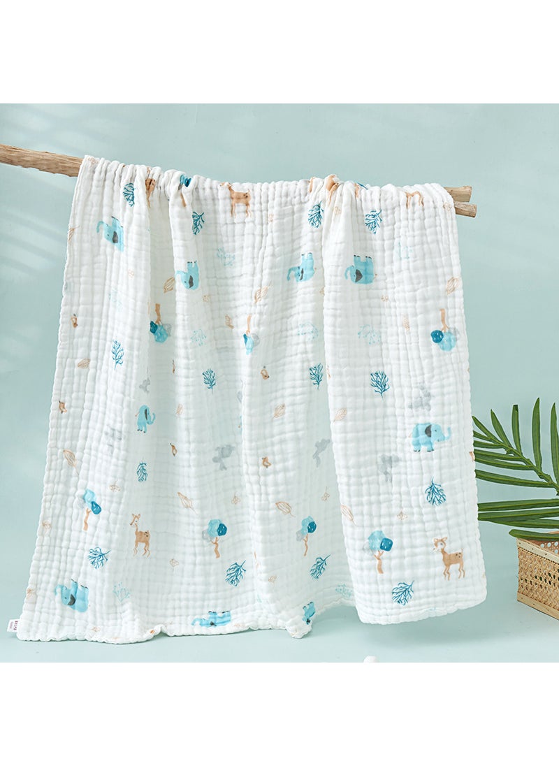 Pure Cotton Baby Gauze Bath BlanketLittle Elephant and Sika Deer Little Elephant and Sika Deer