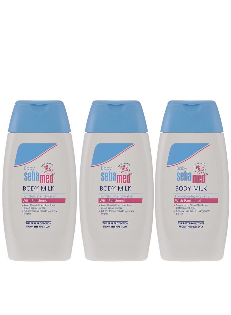 Pack Of 3 Baby Body Milk With Panthenol 200 ML