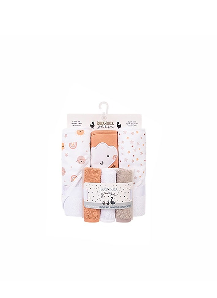 Factory Price 6 Piece Newborn Bath Towel Gift Set - B