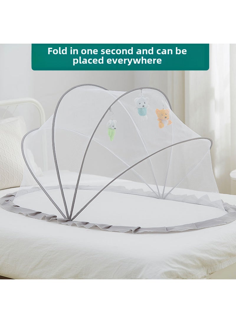 Foldable Baby Mosquito Net Canopy plain gray